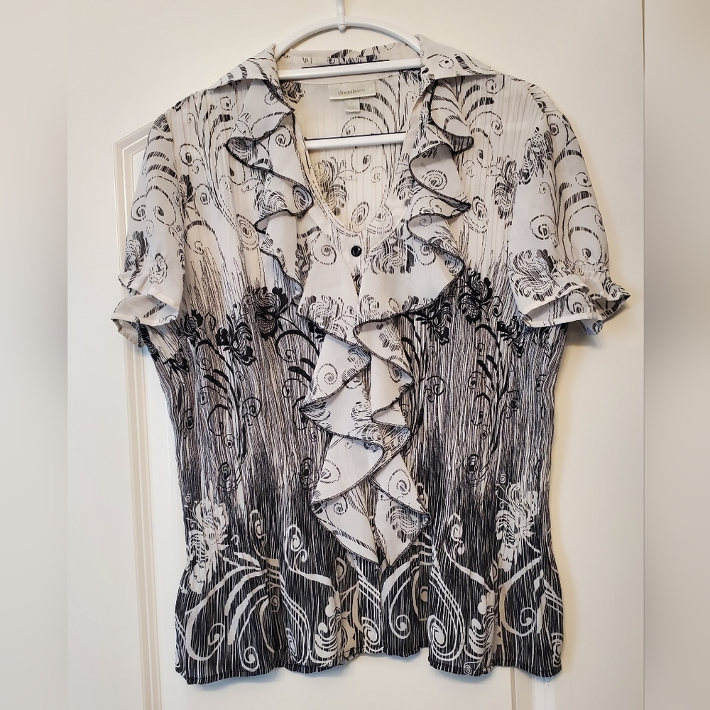 Dress Barn Pleated Button-Down Blouse